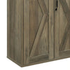 39 Inch Wood Sideboard Buffet Cabinet 3 Barn Style Doors Rustic Oak BM275730