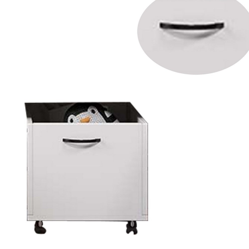 20 Inch Multipurpose Storage Box with Caster Wheels, Set of 2, White By Casagear Home