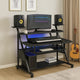 Gia Music Desk | 67" | Keyboard Tray | Shelves | Black