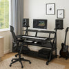 Gia Music Desk | 67" | Keyboard Tray | Shelves | Black
