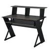 Tin Music Desk | 47" | Keyboard Tray | Shelves | Gray