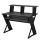 Tin Music Desk | 47" | Keyboard Tray | Shelves | Gray