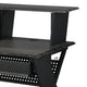 Tin Music Desk | 47" | Keyboard Tray | Shelves | Gray