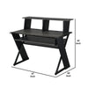 Tin Music Desk | 47" | Keyboard Tray | Shelves | Gray