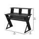 Tin Music Desk | 47" | Keyboard Tray | Shelves | Gray