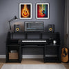 Music Studio Desk | 71" | Keyboard Tray | Monitor Shelf | Black