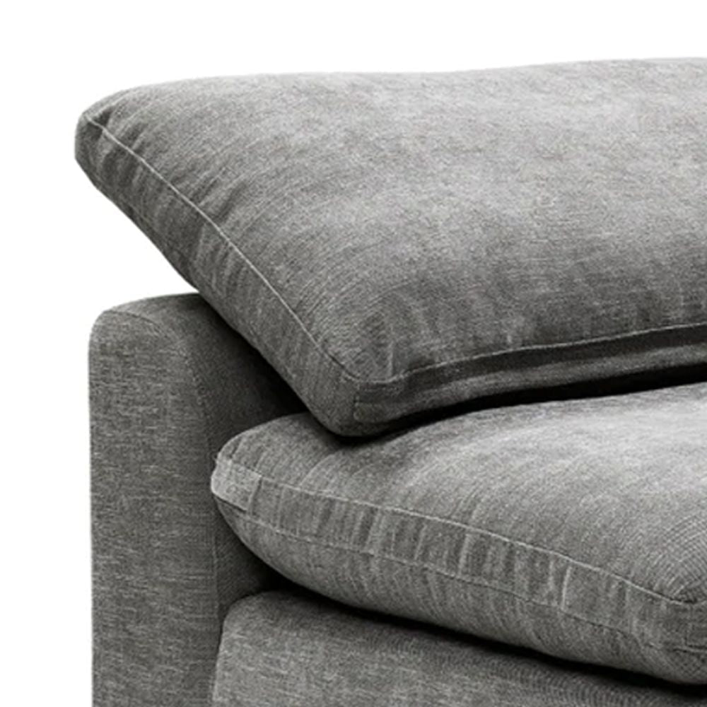 Shar 45 Inch Modular Armless Chair with Loose Pillow Back Fabric Gray BM276218