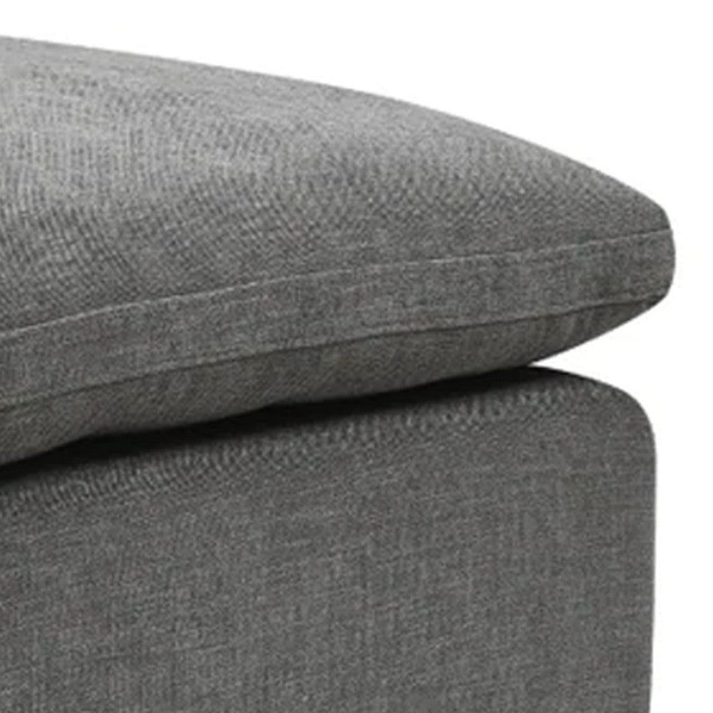 Shar 37 Inch Square Ottoman Removable Pillow Top Cushion Gray BM276220
