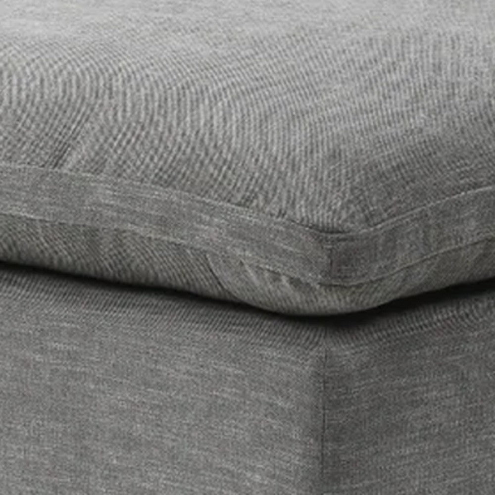Shar 37 Inch Square Ottoman Removable Pillow Top Cushion Gray BM276220