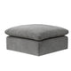 Shar 37 Inch Square Ottoman, Removable Pillow Top Cushion, Gray