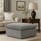 Shar 37 Inch Square Ottoman, Removable Pillow Top Cushion, Gray