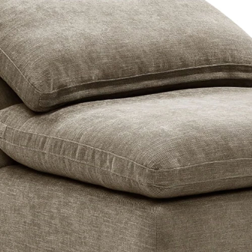 Scott 45 Inch Modular Armless Chair with Loose Pillow Back Fabric Beige BM276221
