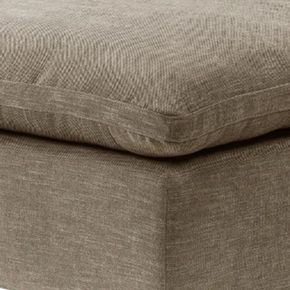 Scott 37 Inch Square Ottoman Removable Pillow Top Cushion Beige BM276223