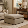Scott 37 Inch Square Ottoman, Removable Pillow Top Cushion, Beige