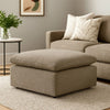 Scott 37 Inch Square Ottoman, Removable Pillow Top Cushion, Beige