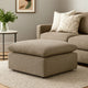 Scott 37 Inch Square Ottoman, Removable Pillow Top Cushion, Beige