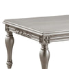 Sto 59 Inch Classic Coffee Table Floral Trim Turned Legs Wood Silver BM276227