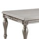 Sto 59 Inch Classic Coffee Table Floral Trim Turned Legs Wood Silver BM276227