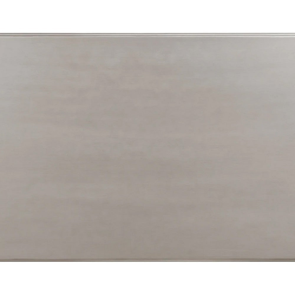 Sto 59 Inch Classic Coffee Table Floral Trim Turned Legs Wood Silver BM276227