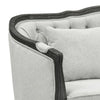 Cam 64 Inch Classic Loveseat Button Tufted Fabric Cabriole Gray Brown BM276240