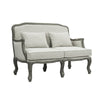 Warn 56 Inch Classic Sofa, Nailhead Trim, Box Cushion, Fabric, Cream, Brown