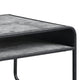 Ish 42 Inch Modern Coffee Table with Curved Edge Design Wood Gray Black BM276253