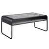 Ish 42 Inch Modern Coffee Table with Curved Edge Design, Wood, Gray, Black
