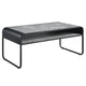 Ish 42 Inch Modern Coffee Table with Curved Edge Design, Wood, Gray, Black