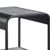 Ish 21 Inch Modern End Table with Open Shelves Wood Gray Black BM276254