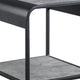 Ish 21 Inch Modern End Table with Open Shelves Wood Gray Black BM276254