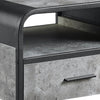 Ish 22 Inch Modern Wood End Table 1 Drawer Metal Handles Gray Black BM276255