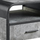 Ish 22 Inch Modern Wood End Table 1 Drawer Metal Handles Gray Black BM276255