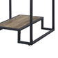 Lea 22 Inch Wood End Table Grain Details Metal Frame Rustic Oak By Casagear Home BM276307
