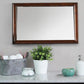 44 Inch Wall Mirror, Molded Trim, Rectangular Wood Frame, Cherry Brown By Casagear Home