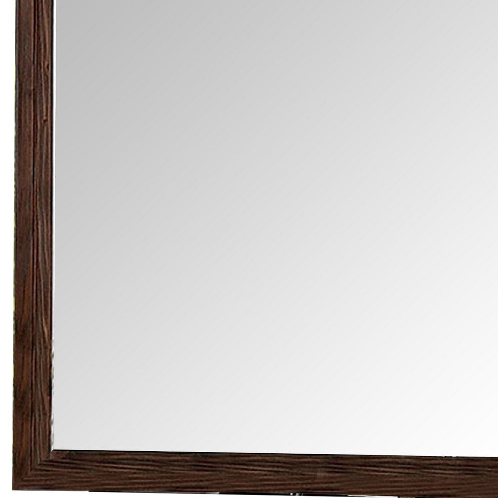 36 Inch Wall Mirror Molded Trim Grain Details Oak Brown BM276346