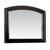 Glan 42 Inch Wall Mirror, Molded Trim, Wood Frame, Curved Top, Black