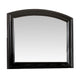 Glan 42 Inch Wall Mirror, Molded Trim, Wood Frame, Curved Top, Black