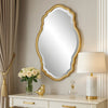 Wall Mirror | 33" | Quatrefoil Shape | Gold
