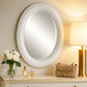 Wall Mirror | 29" | Beaded Oval Frame | White
