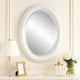 Wall Mirror | 29" | Beaded Oval Frame | White