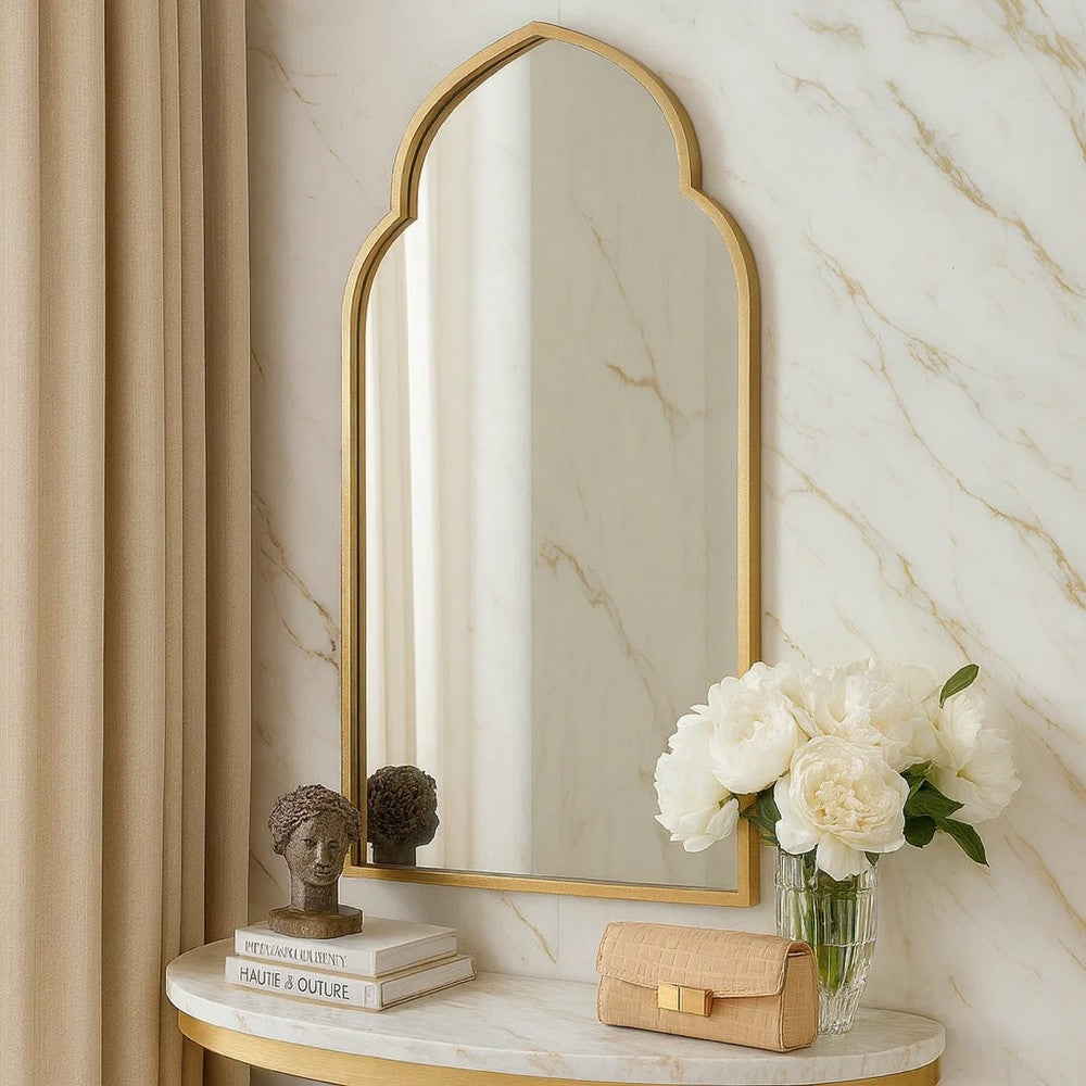 Wall Mirror | 38" | Moroccan Style | Antique Gold
