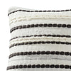 18 Inch Decorative Throw Pillow Cover Black Lined Beading Gray Fabric By Casagear Home BM276709