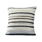 18 Inch Decorative Throw Pillow Cover Black Lined Beading Gray Fabric By Casagear Home BM276709