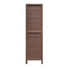 67 Inch 3 Panel Shutter Screen Room Divider Fitted Slats Washed Brown BM276714