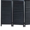 67 Inch 3 Panel Shutter Screen Room Divider Fitted Slats Black BM276715