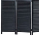 67 Inch 3 Panel Shutter Screen Room Divider Fitted Slats Black BM276715