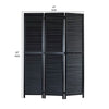 67 Inch 3 Panel Shutter Screen Room Divider Fitted Slats Black BM276715