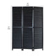 67 Inch 3 Panel Shutter Screen Room Divider Fitted Slats Black BM276715