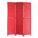 67 Inch 3 Panel Shutter Screen Room Divider, Fitted Slats, Red