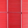 67 Inch 3 Panel Shutter Screen Room Divider Fitted Slats Red BM276716